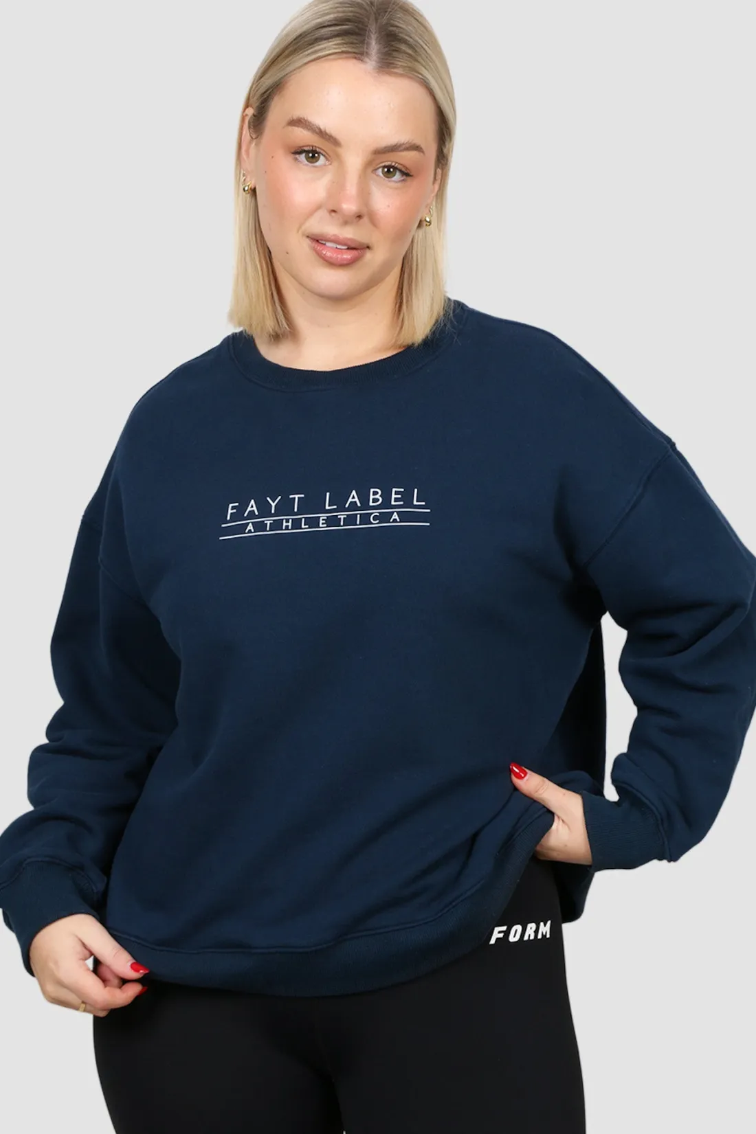 Fayt Tops | Sweaters & Knits | ATHLETICA OVERSIZED CREW NAVY