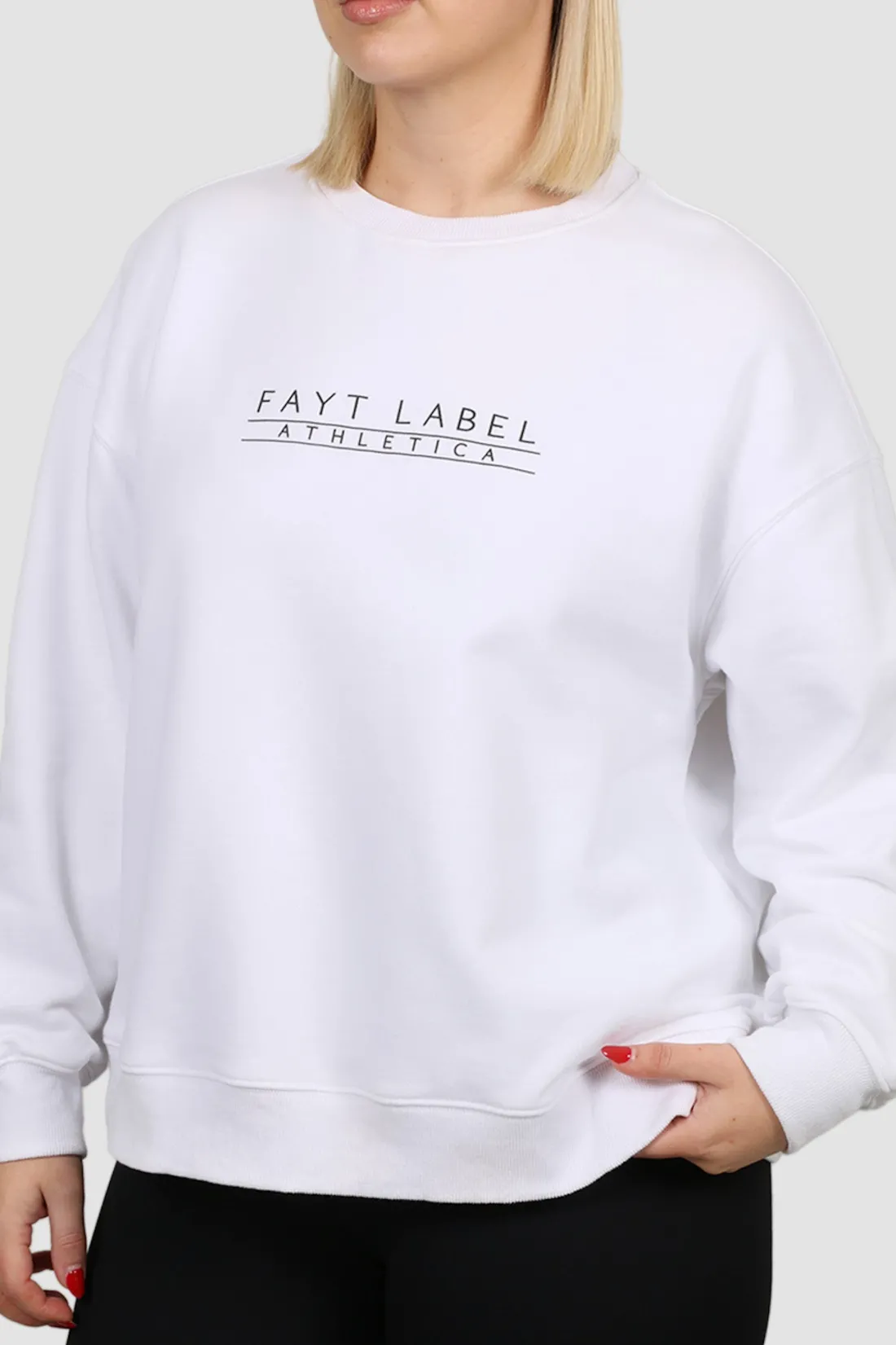 Fayt Tops | Sweaters & Knits | ATHLETICA OVERSIZED CREW WHITE