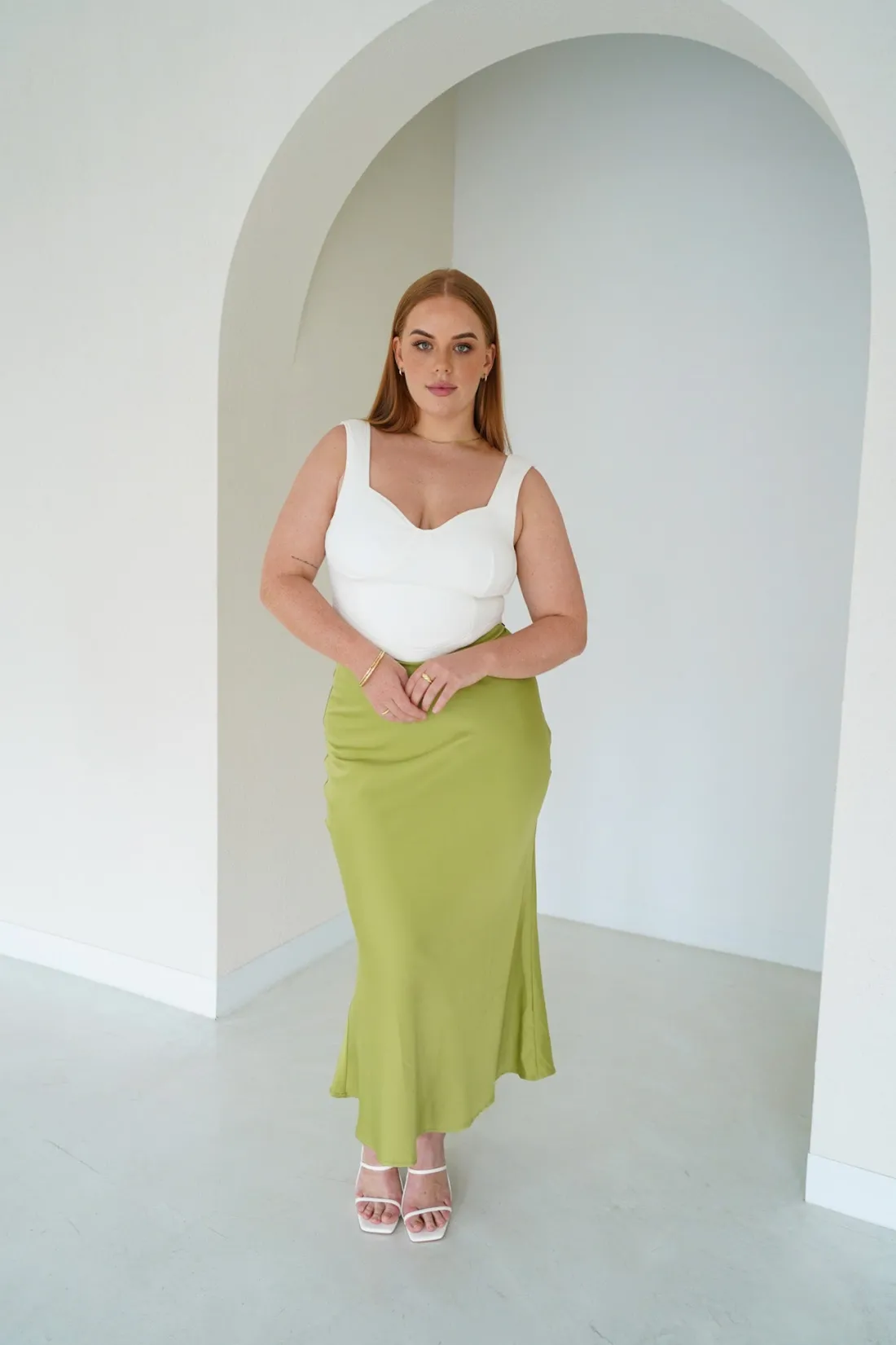 Fayt Skirts | BIANCA MIDI SKIRT KIWI