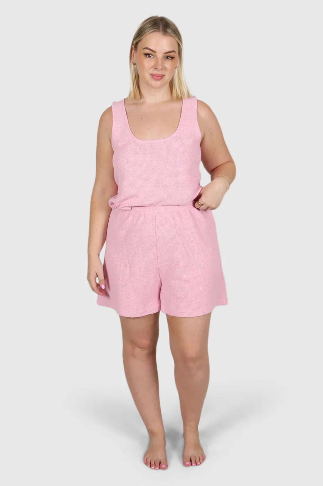 Fayt Shorts | CAPRI WAFFLE SHORTS PINK