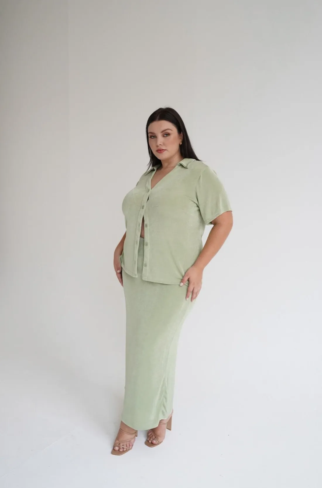 Fayt Tops | CHELSEA FULL LENGTH TOP SOFT GREEN