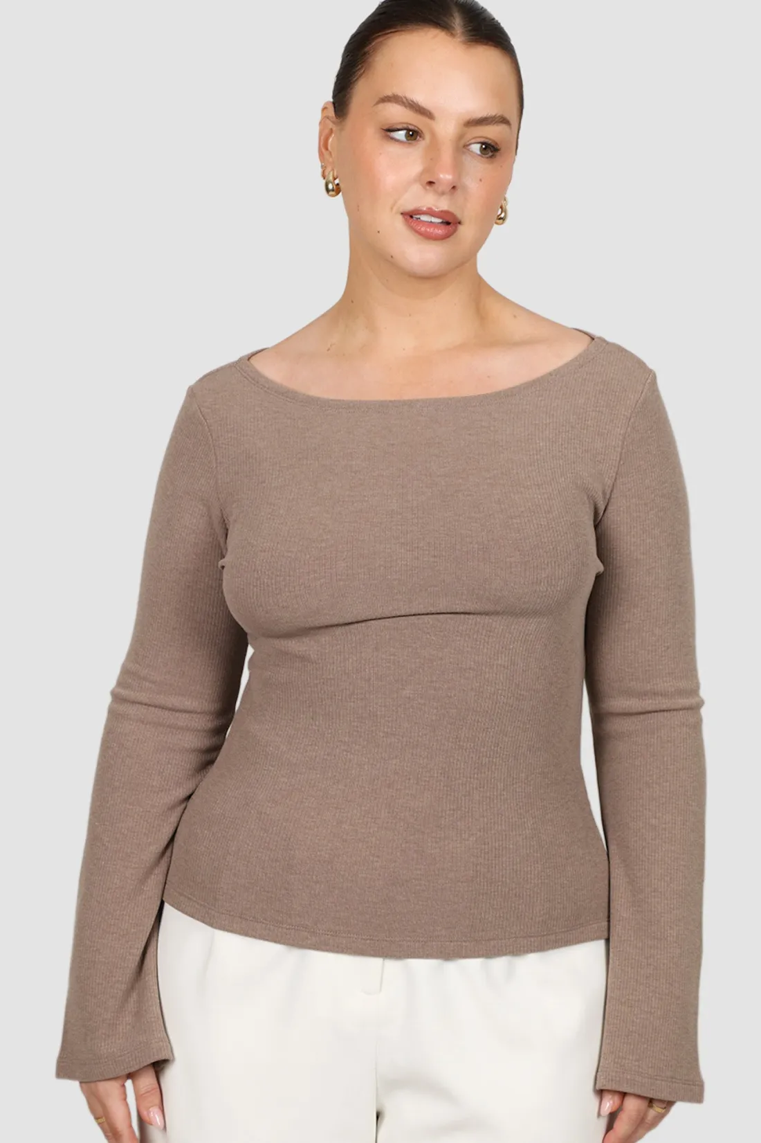 Fayt Tops | Jackets, Knits & Coats | DAKOTA RIBBED TOP MOCHA