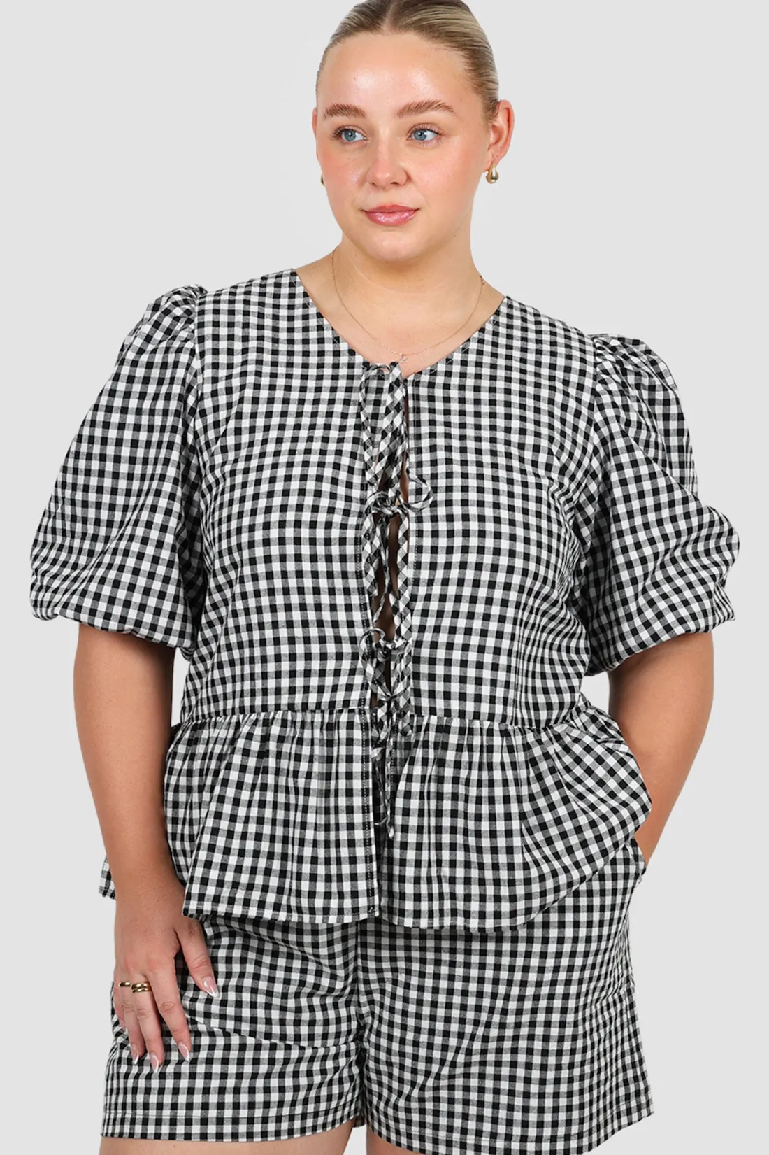 Fayt Tops | Sets | FAWN TOP B&W GINGHAM