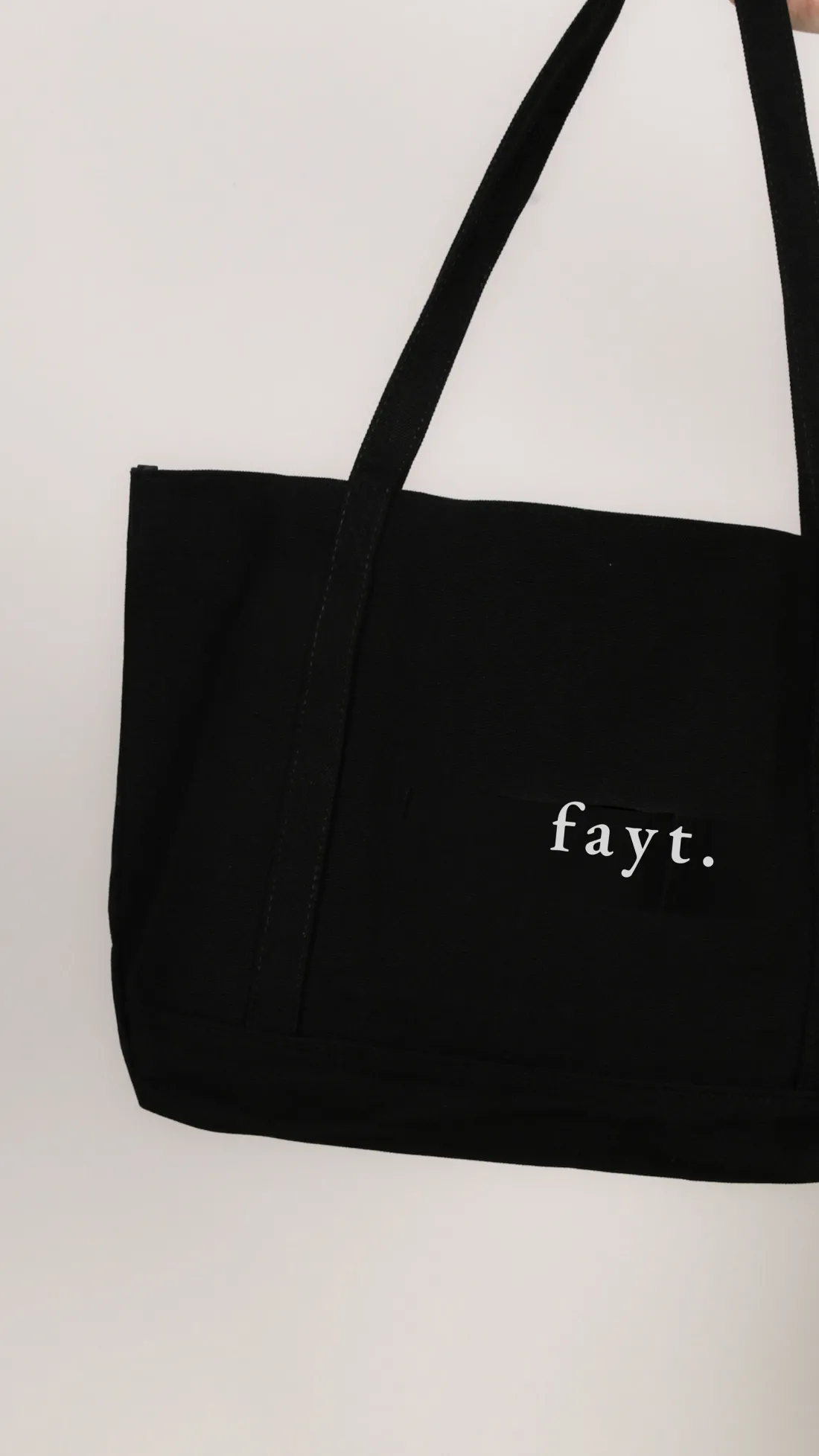 Fayt Accessories | EMBROIDERED TOTE BAG BLACK