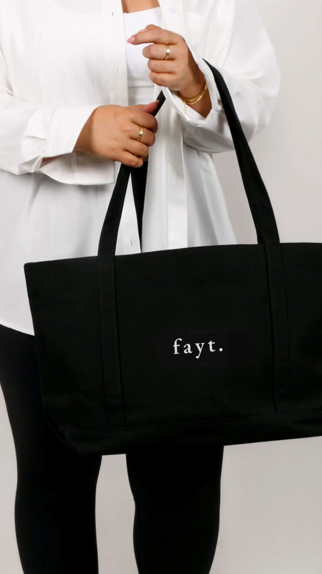 Fayt Accessories | EMBROIDERED TOTE BAG BLACK