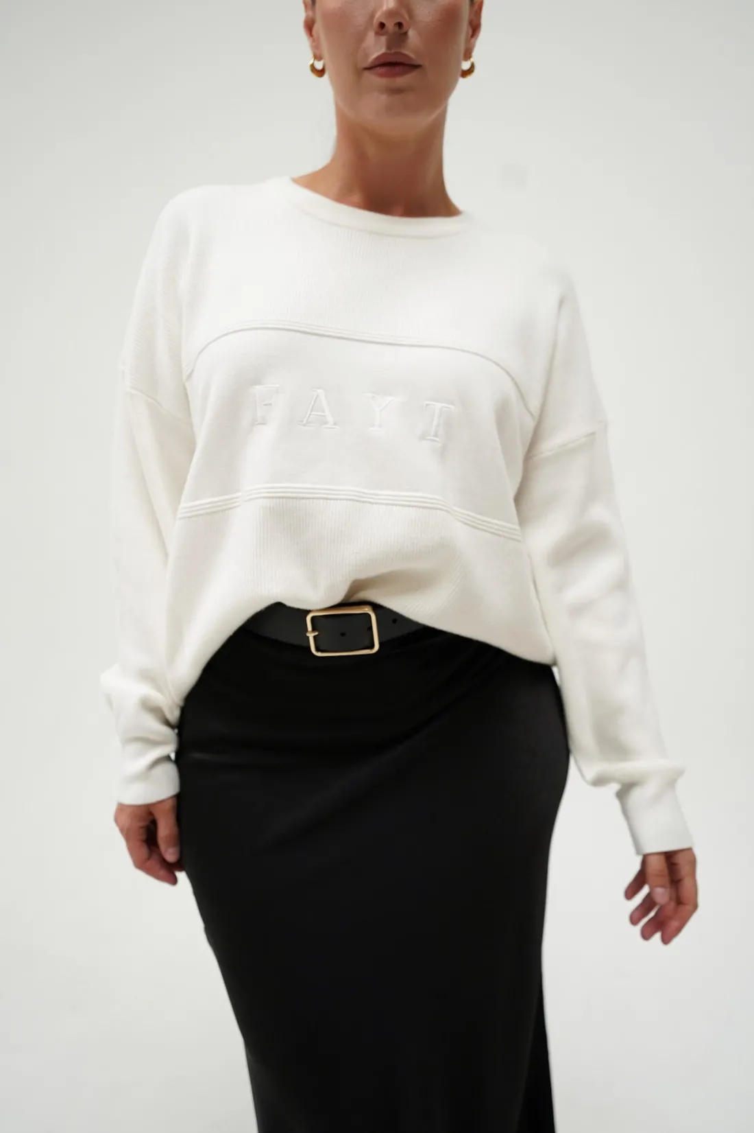 Fayt Tops | Sweaters & Knits | KNIT SWEATER WHITE