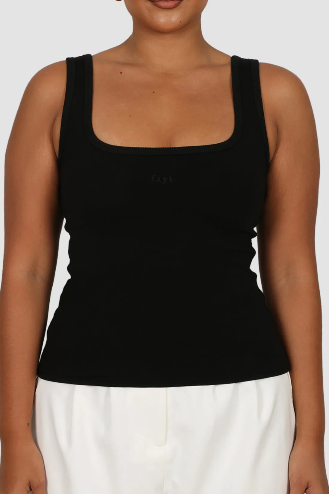 Fayt Tops | Activewear | LOGO TANK BLACKOUT