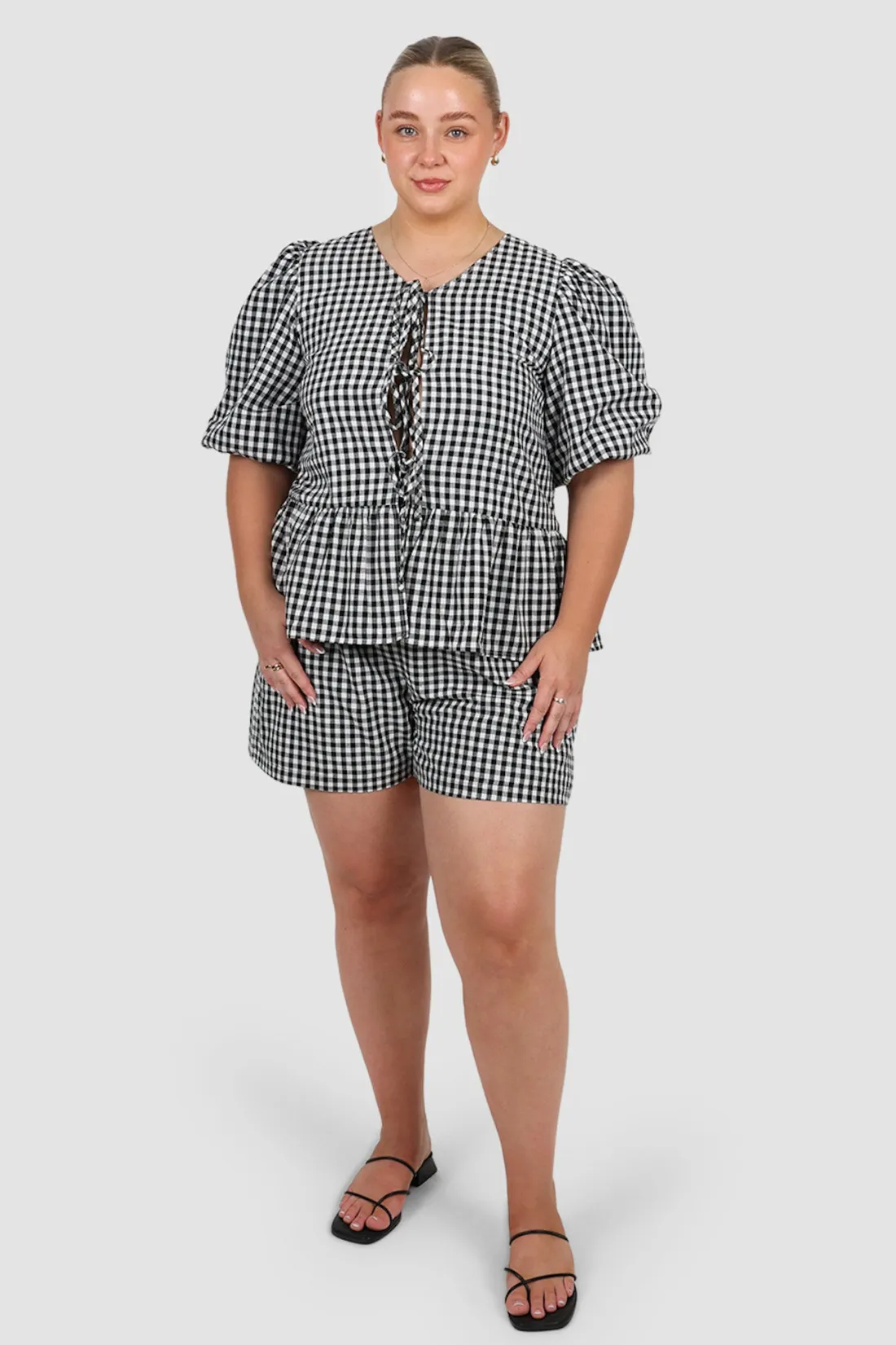 Fayt Sets | GRADY SHORTS B&W GINGHAM