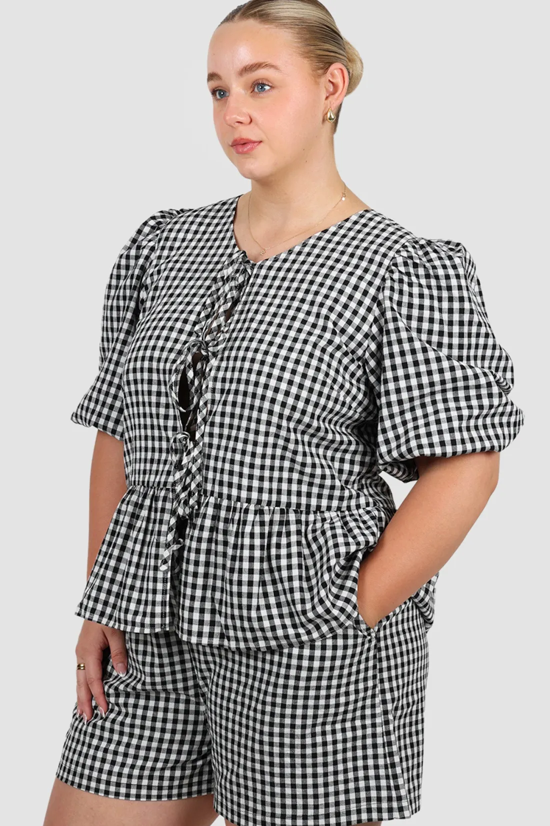 Fayt Sets | GRADY SHORTS B&W GINGHAM