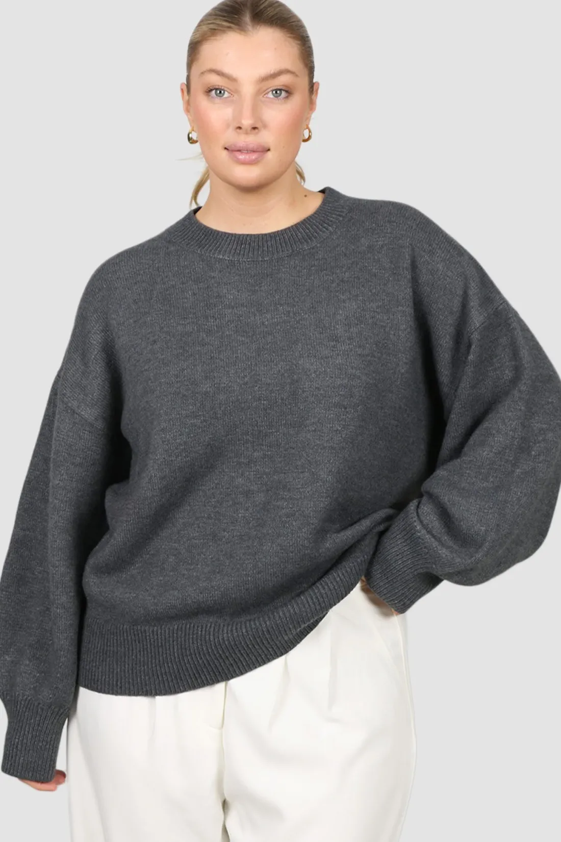 Fayt Tops | Sweaters & Knits | HARPER KNIT GREY