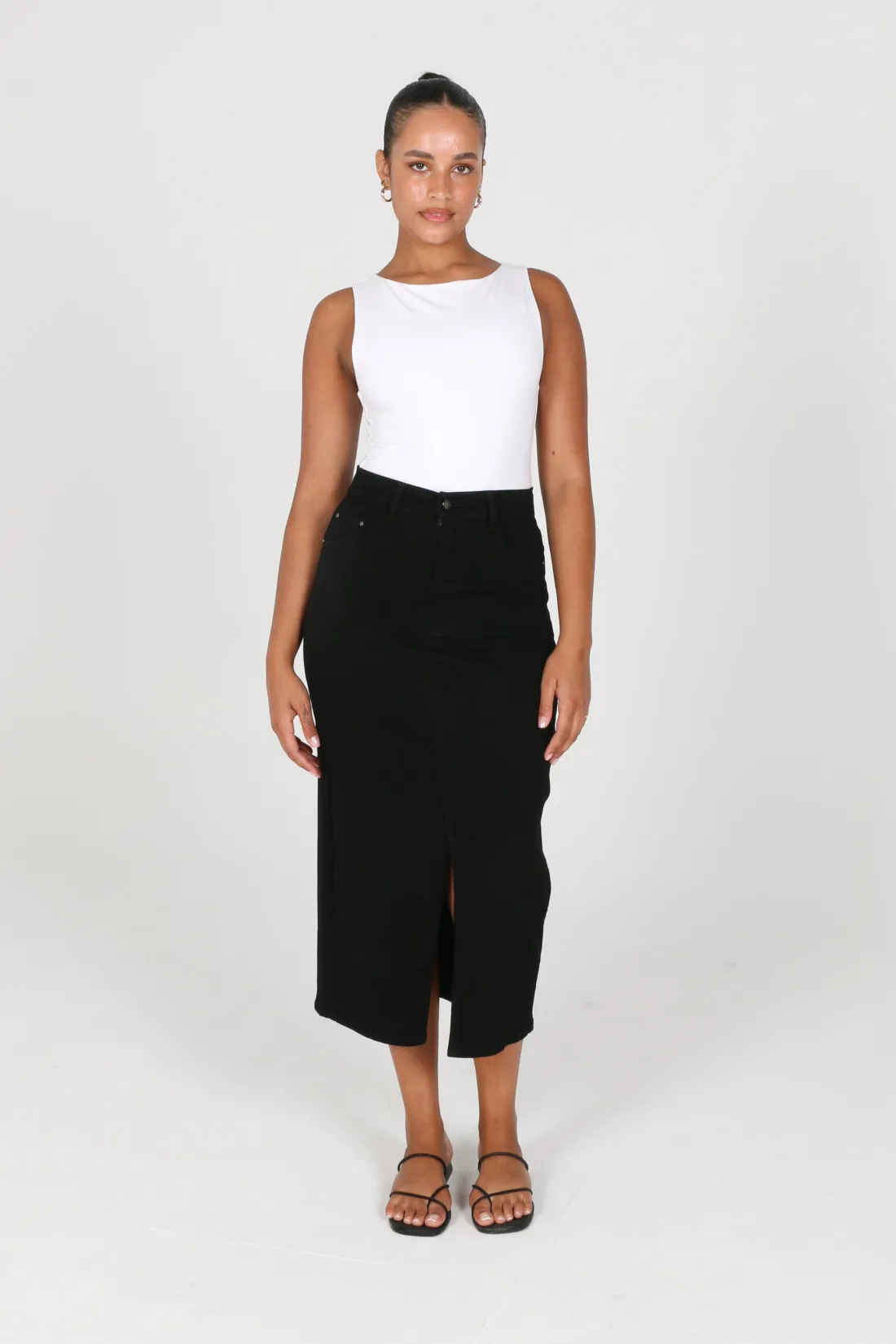 Fayt Denim | Jeans | HUDSON DENIM MIDI SKIRT BLACK