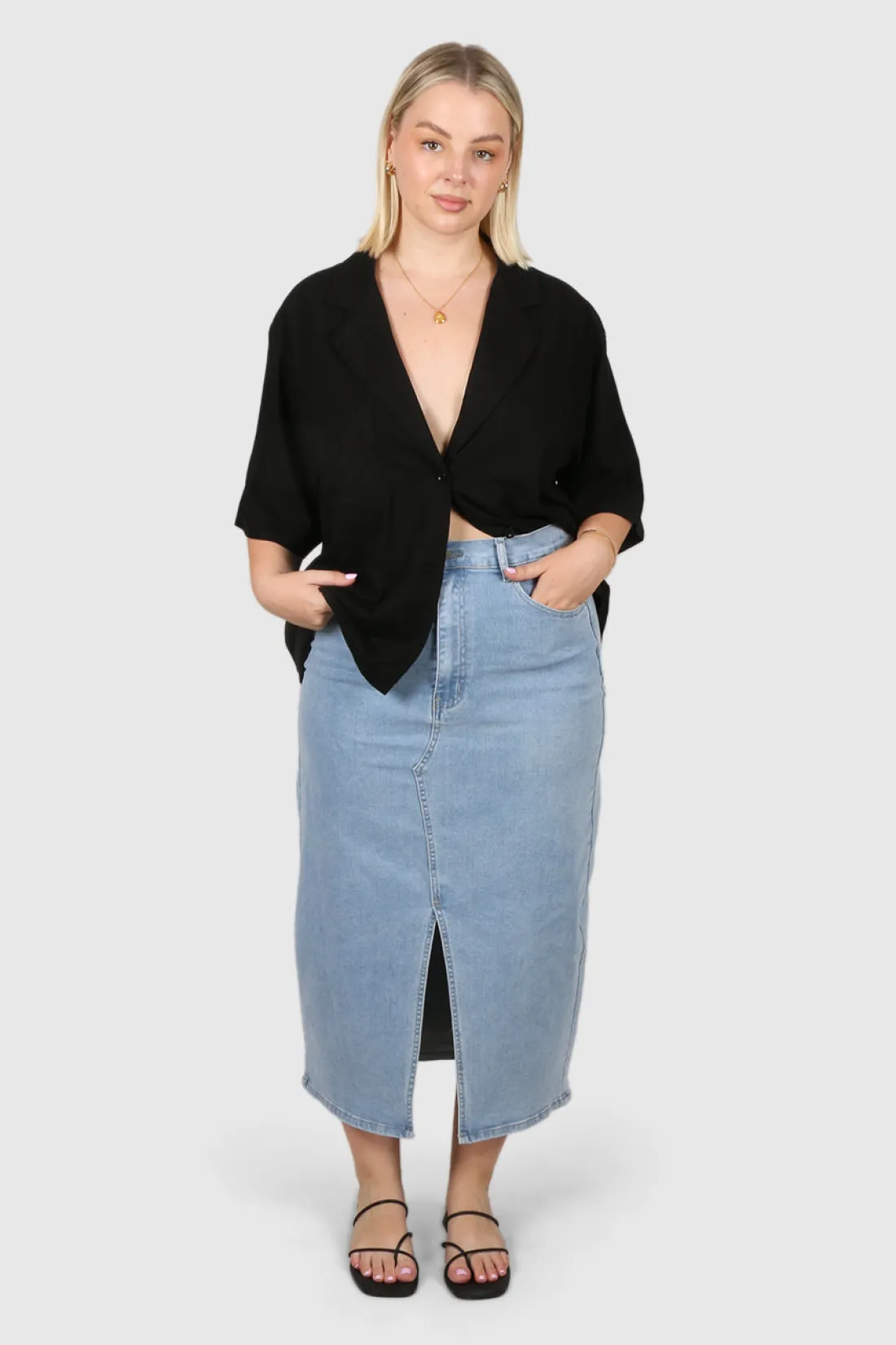 Fayt Denim | Jeans | HUDSON MIDI SKIRT BLUE WASH