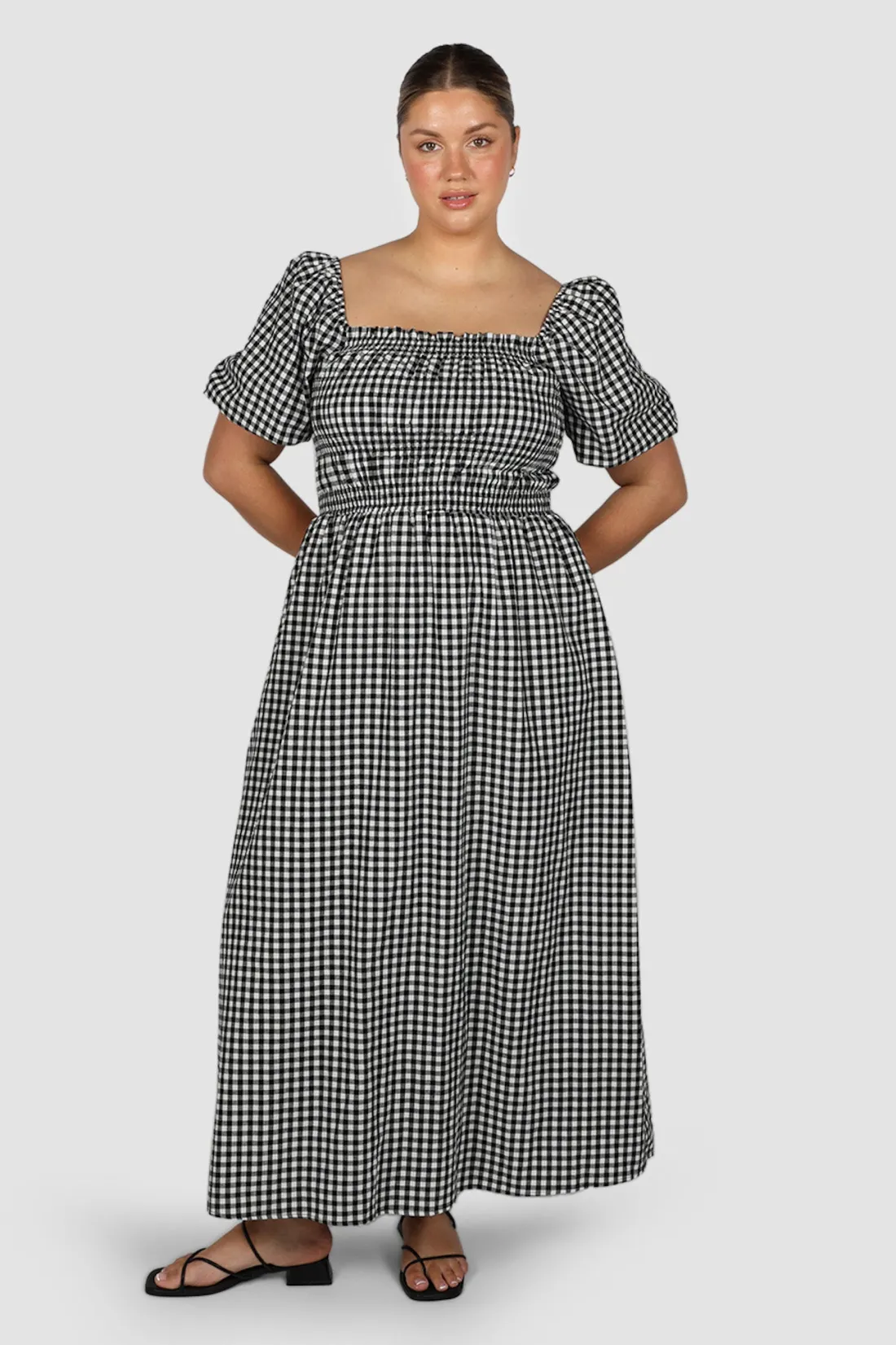 Fayt Dresses | Dresses | ISMAE MAXI DRESS B&W GINGHAM