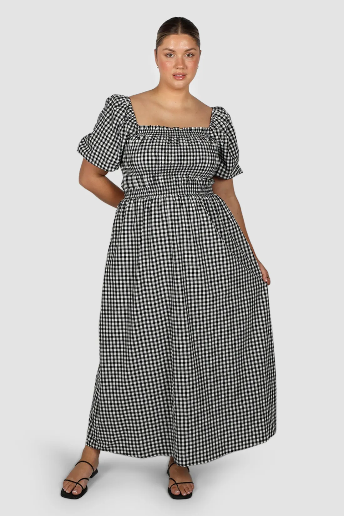 Fayt Dresses | Dresses | ISMAE MAXI DRESS B&W GINGHAM