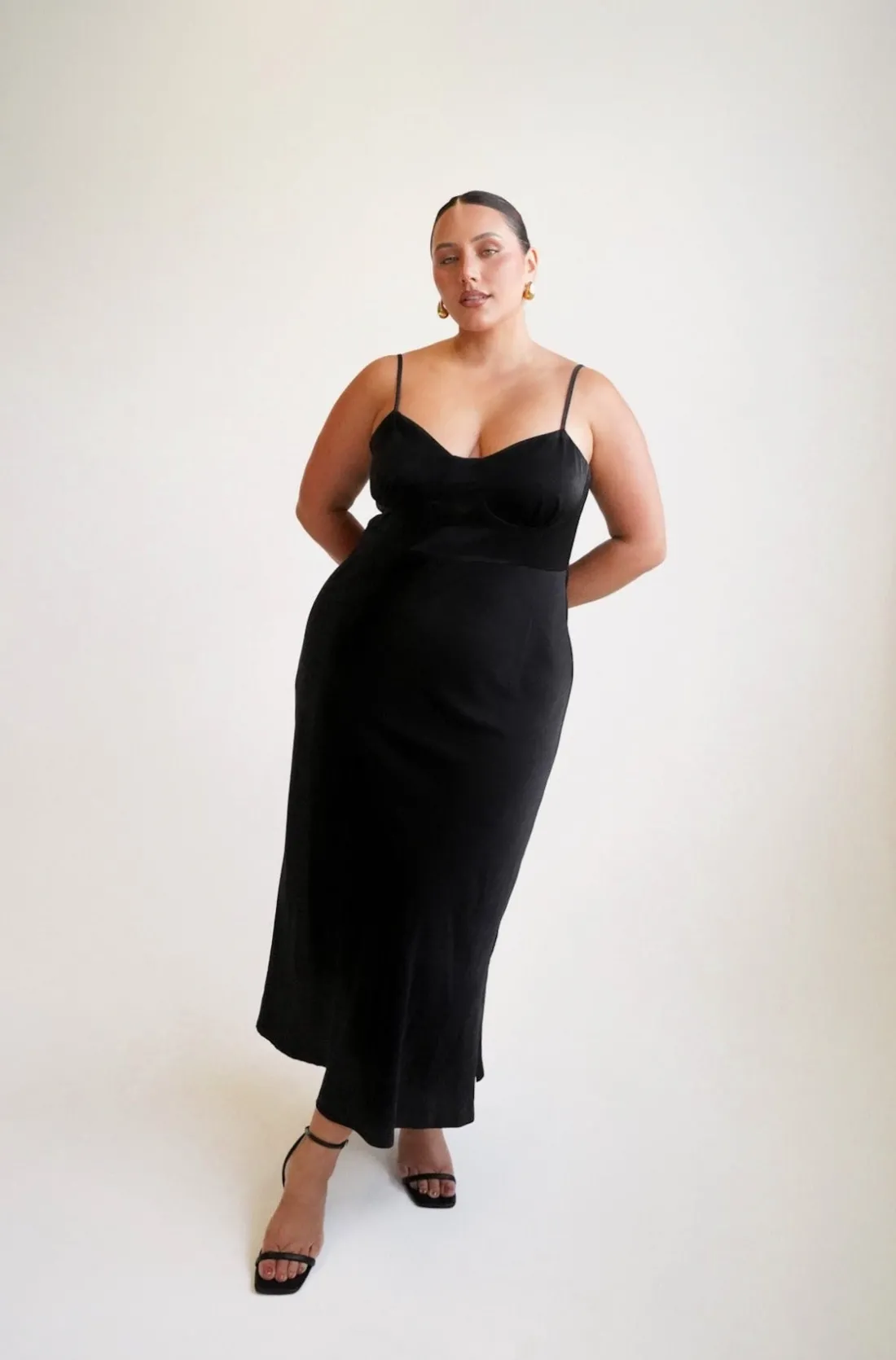 Fayt Dresses | Dresses | MARGOT SILKY SLIP MIDI DRESS BLACK