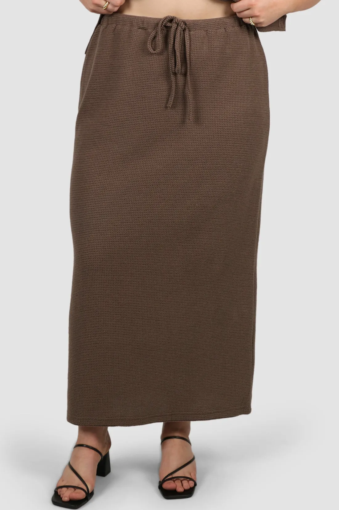 Fayt Skirts | Sets | MARLEY WAFFLE MAXI SKIRT MOCHA