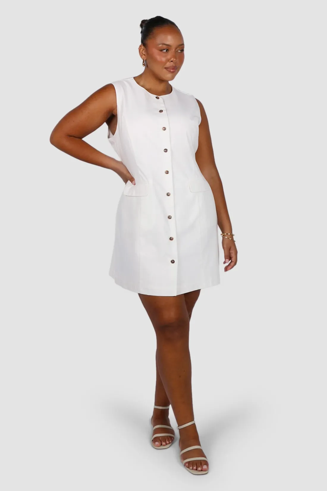 Fayt Dresses | Dresses | MAVEN BUTTON DRESS WHITE