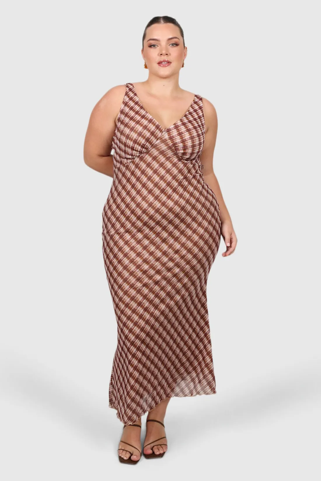 Fayt Dresses | Dresses | NATALIA DRESS BROWN CHECK