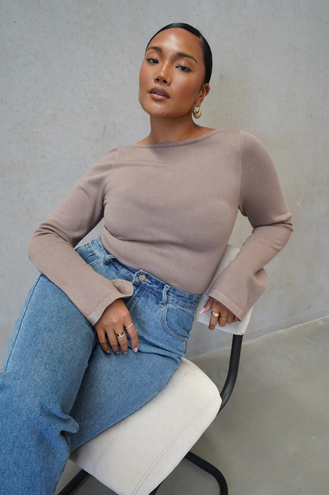 Fayt Tops | Jackets, Knits & Coats | RAE KNIT TOP MOCHA