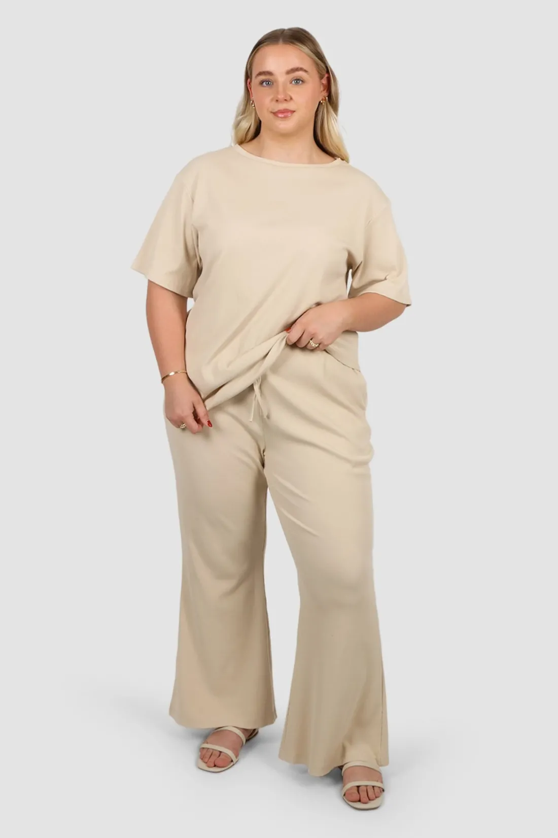 Fayt Sets | RAYLN RIB PANTS VANILLA