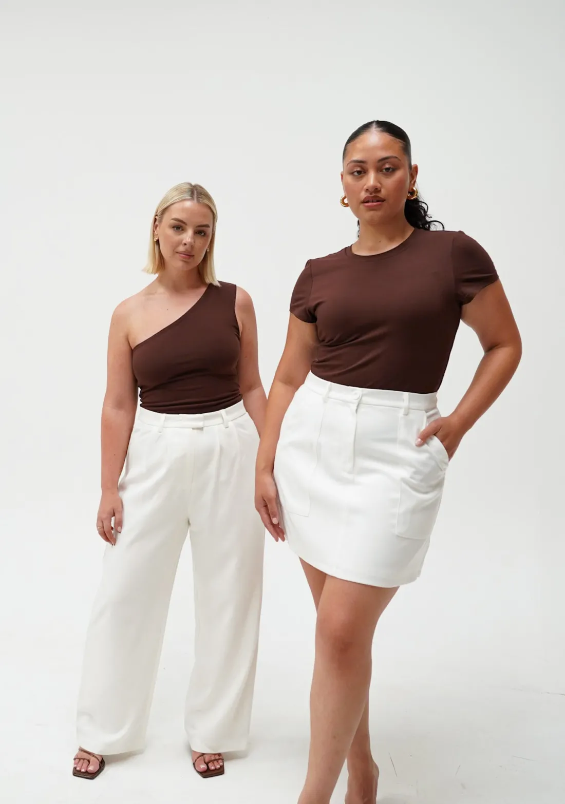 Fayt Tops | SULLIVAN ONE SHOULDER TOP CHOC