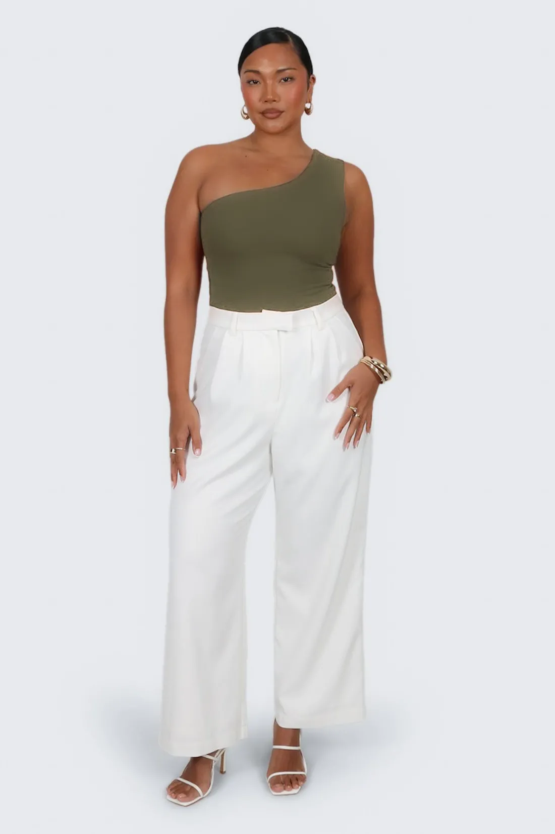 Fayt Tops | SULLIVAN ONE SHOULDER TOP OLIVE