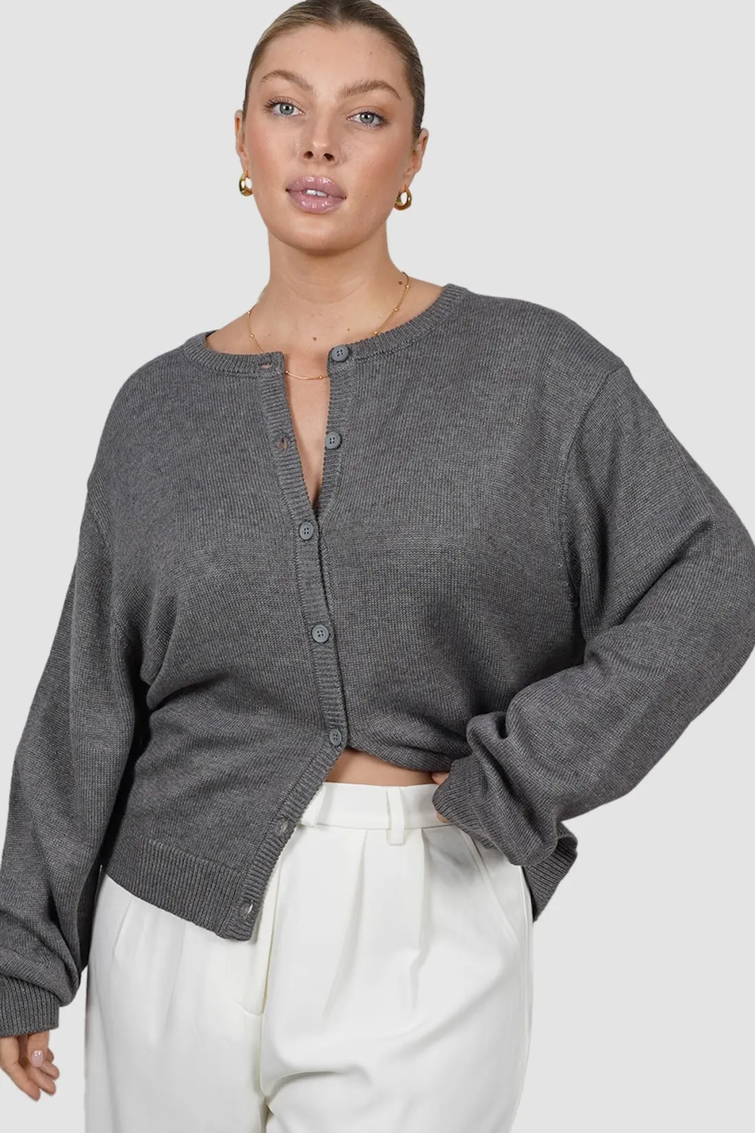 Fayt Tops | Sweaters & Knits | WILLOW KNIT CARDIGAN GREY