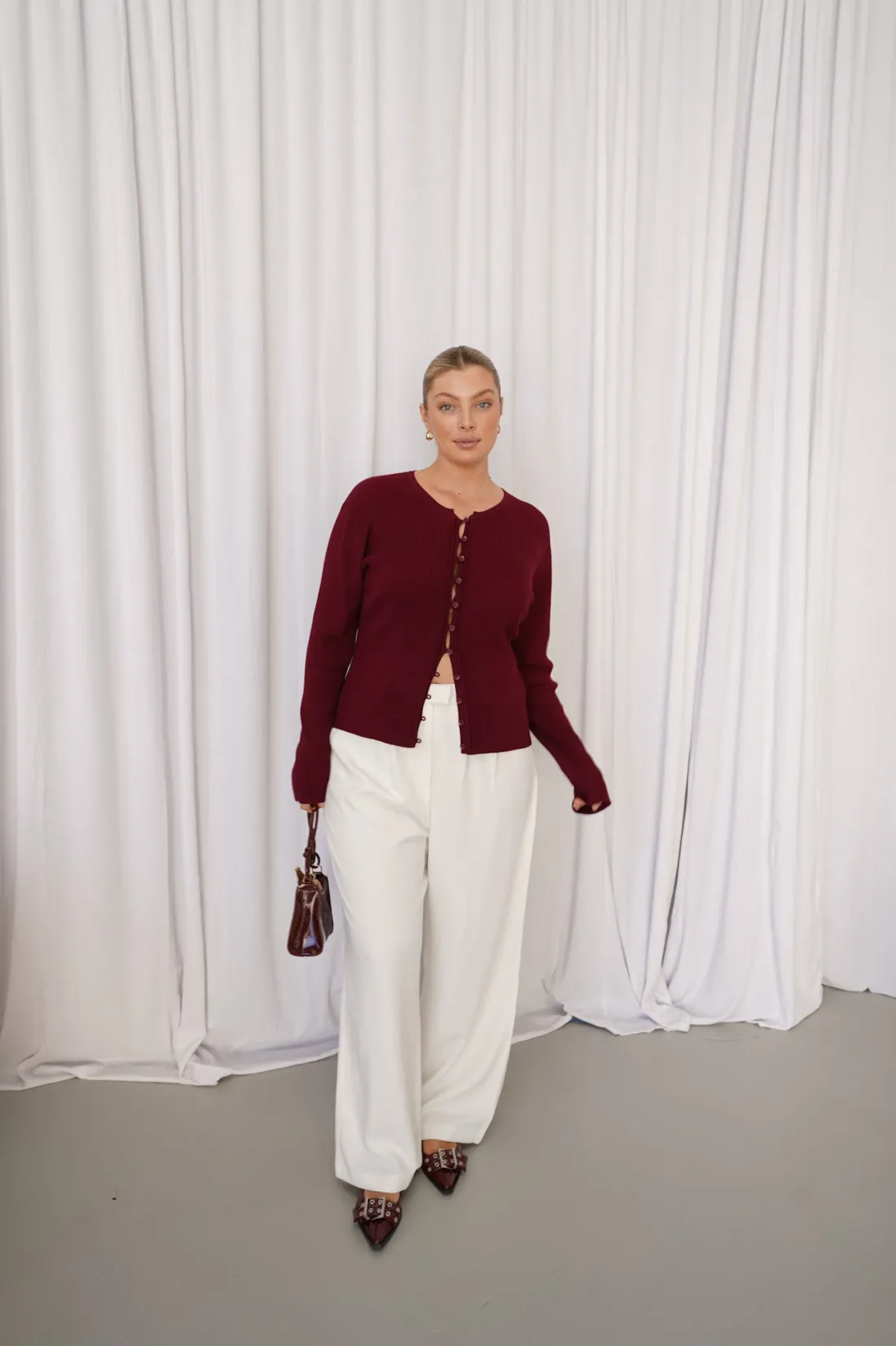 Fayt Tops | Sweaters & Knits | WREN RIB KNIT TOP MERLOT