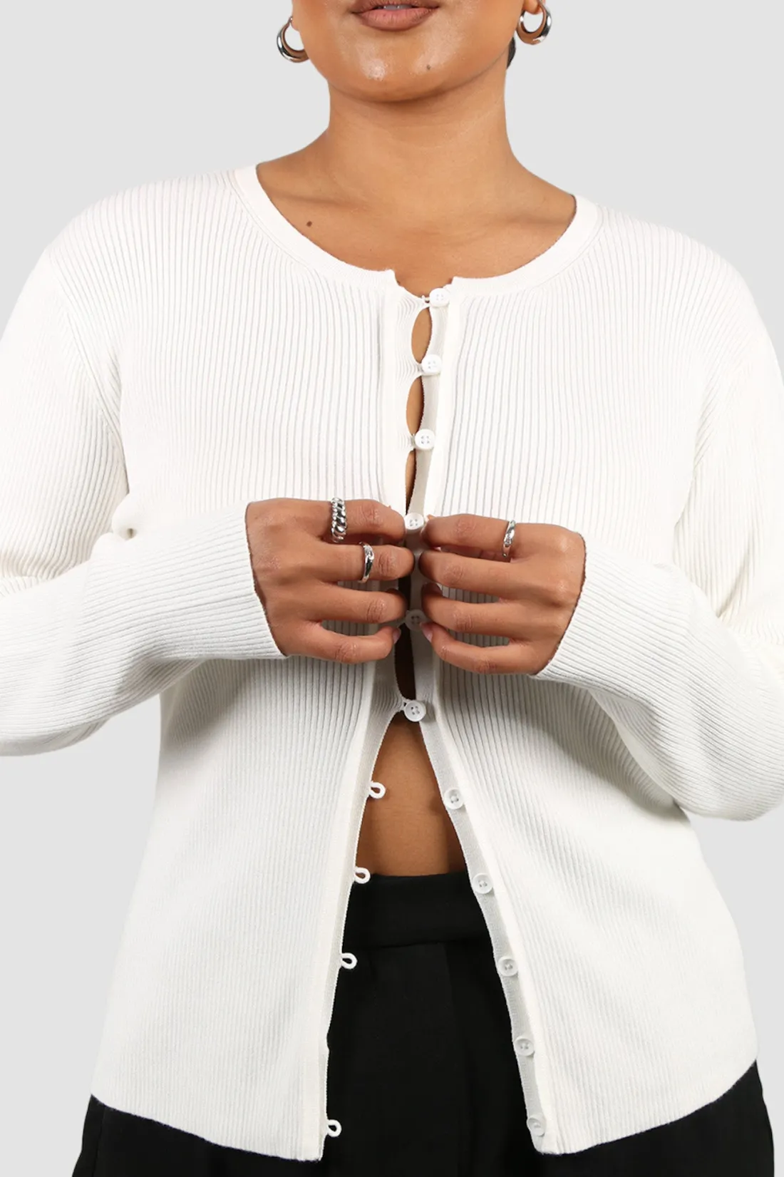 Fayt Tops | Sweaters & Knits | WREN RIB KNIT TOP WHITE