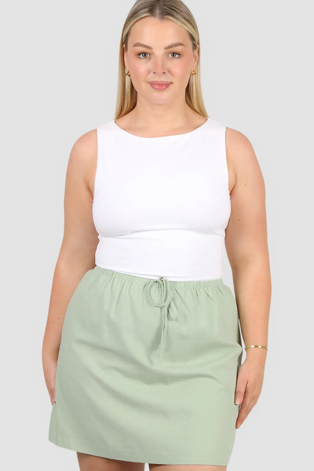 Fayt Skirts | ZOLA LINEN SKIRT SOFT GREEN